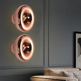 Modern Round Lava Glass Wall Sconce Creative Art Indoor Lighting Fixture in Gold and Silver