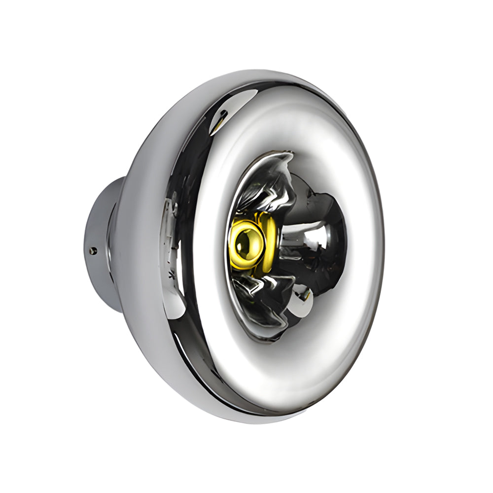 Modern Round Lava Glass Wall Sconce Creative Art Indoor Lighting Fixture in Gold and Silver