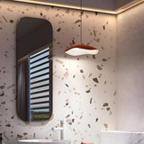 Modern Round LED Chandelier Resin Nordic Pendant Light for Bedroom Living Room Black and Gray
