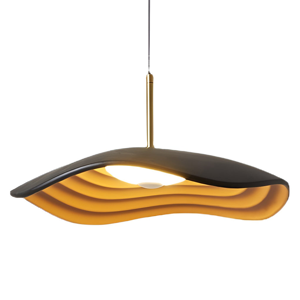 Modern Round LED Chandelier Resin Nordic Pendant Light for Bedroom Living Room Black and Gray