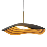 Modern Round LED Chandelier Resin Nordic Pendant Light for Bedroom Living Room Black and Gray