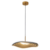 Modern Round LED Chandelier Resin Nordic Pendant Light for Bedroom Living Room Black and Gray