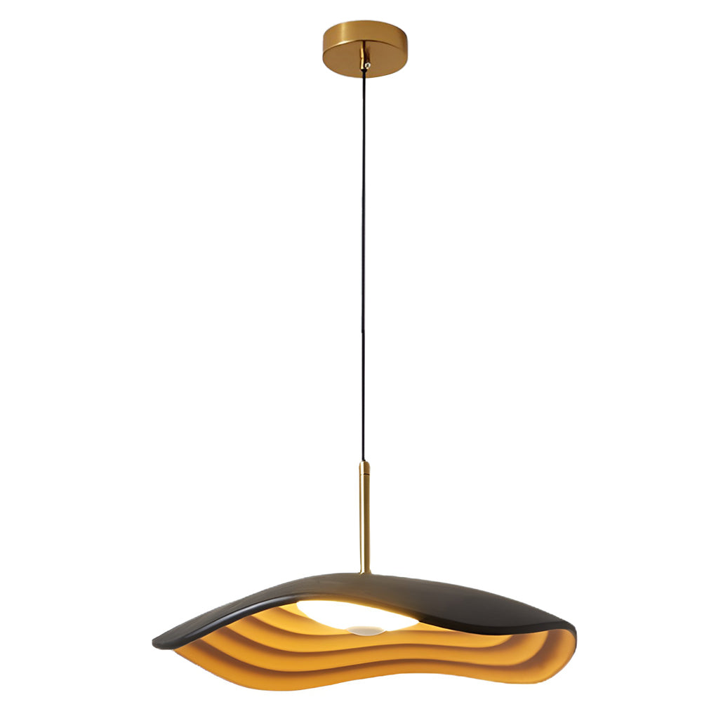 Modern Round LED Chandelier Resin Nordic Pendant Light for Bedroom Living Room Black and Gray
