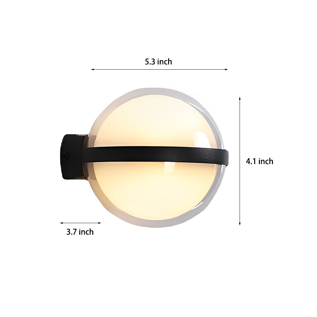 Modern Round LED Up and Down Outdoor Wall Sconce Waterproof Exterior Lighting for Porch Yard