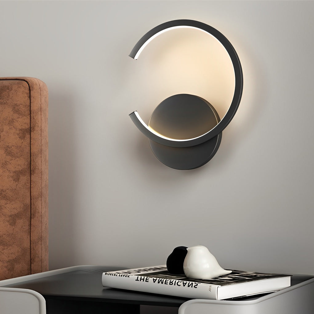 Modern Round LED Wall Sconce Dimmable Nordic Minimalist Bedside Light Fixture