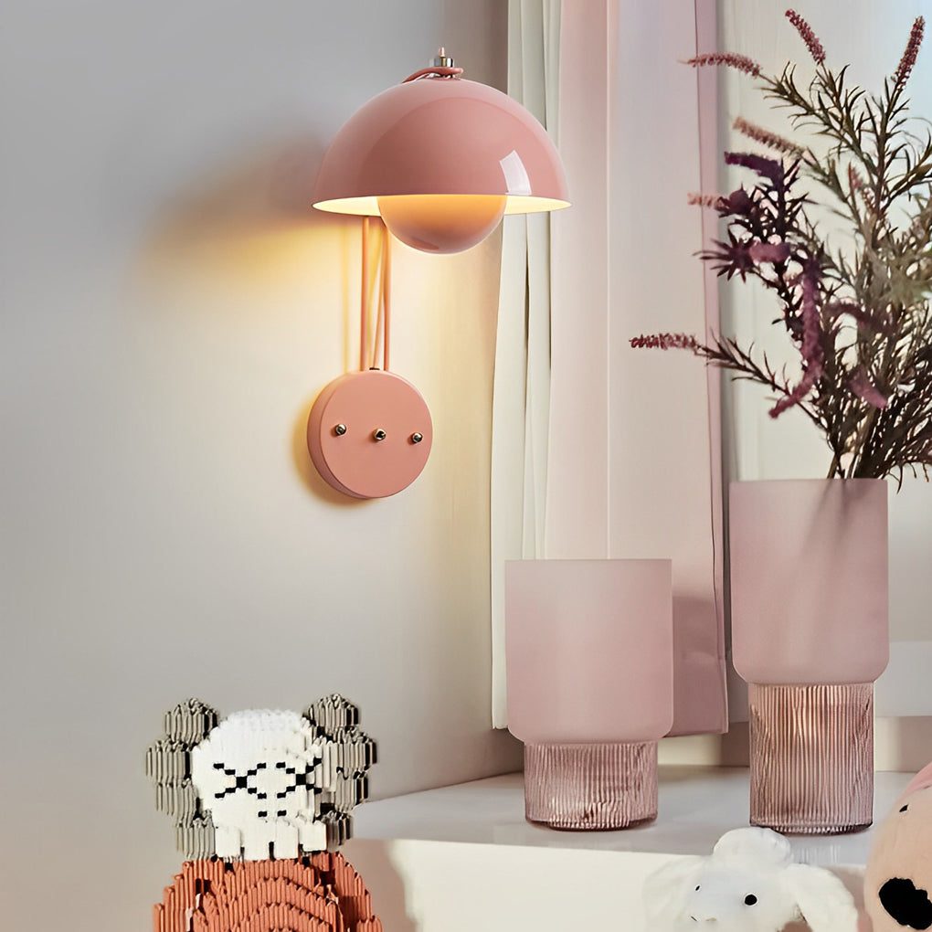 Modern Round Metal Wall Sconce with Three Step Dimming Nordic Circular Iron Wall Lamp