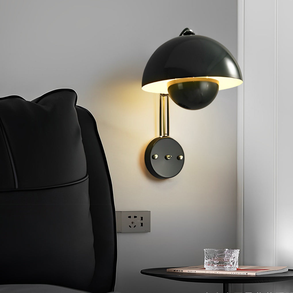 Modern Round Metal Wall Sconce with Three Step Dimming Nordic Circular Iron Wall Lamp