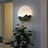 Modern Round Mountain Design Exterior LED Wall Light Waterproof Stainless Steel Sconce for Yard