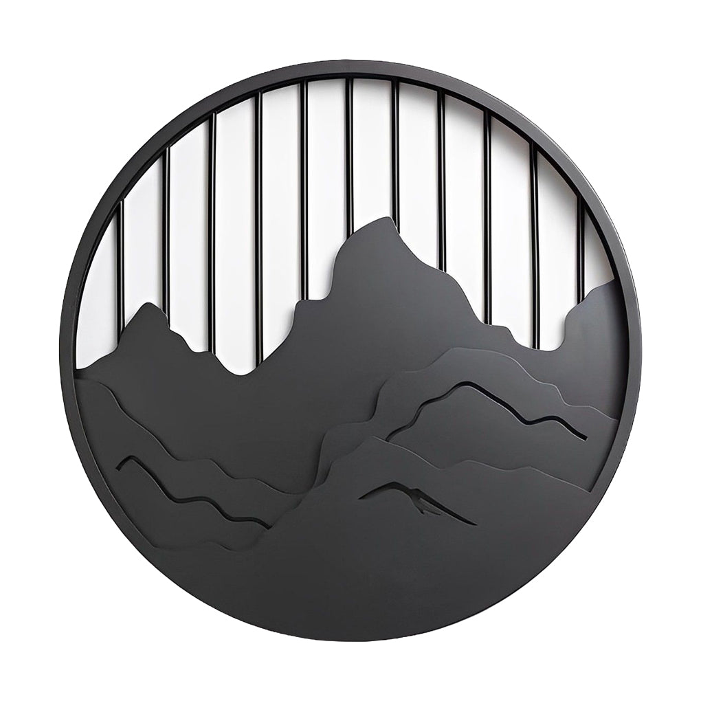Modern Round Mountain Scenery LED Waterproof Outdoor Wall Sconce Lamp for Exterior Decor