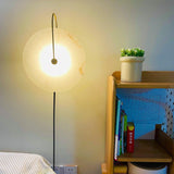 Modern Round Natural Alabaster LED Plug In Wall Sconce Ambient Indoor Lighting Fixture