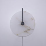 Modern Round Natural Alabaster LED Plug In Wall Sconce Ambient Indoor Lighting Fixture