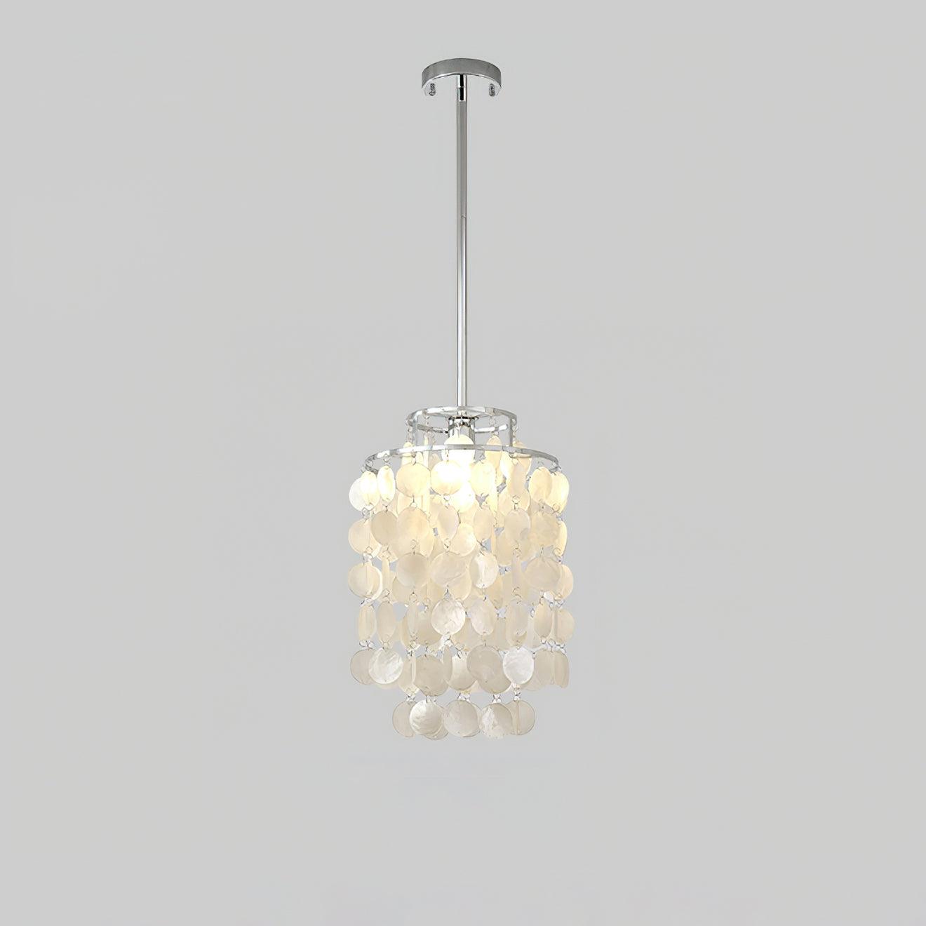 Modern Round Natural Shell Chandelier Luxury Coastal Pendant Lighting for Dining Room