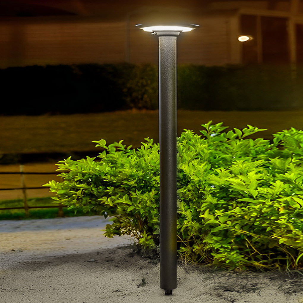 Modern Round Outdoor Solar Pathway Light Waterproof LED Lawn Lamp for Garden Decor
