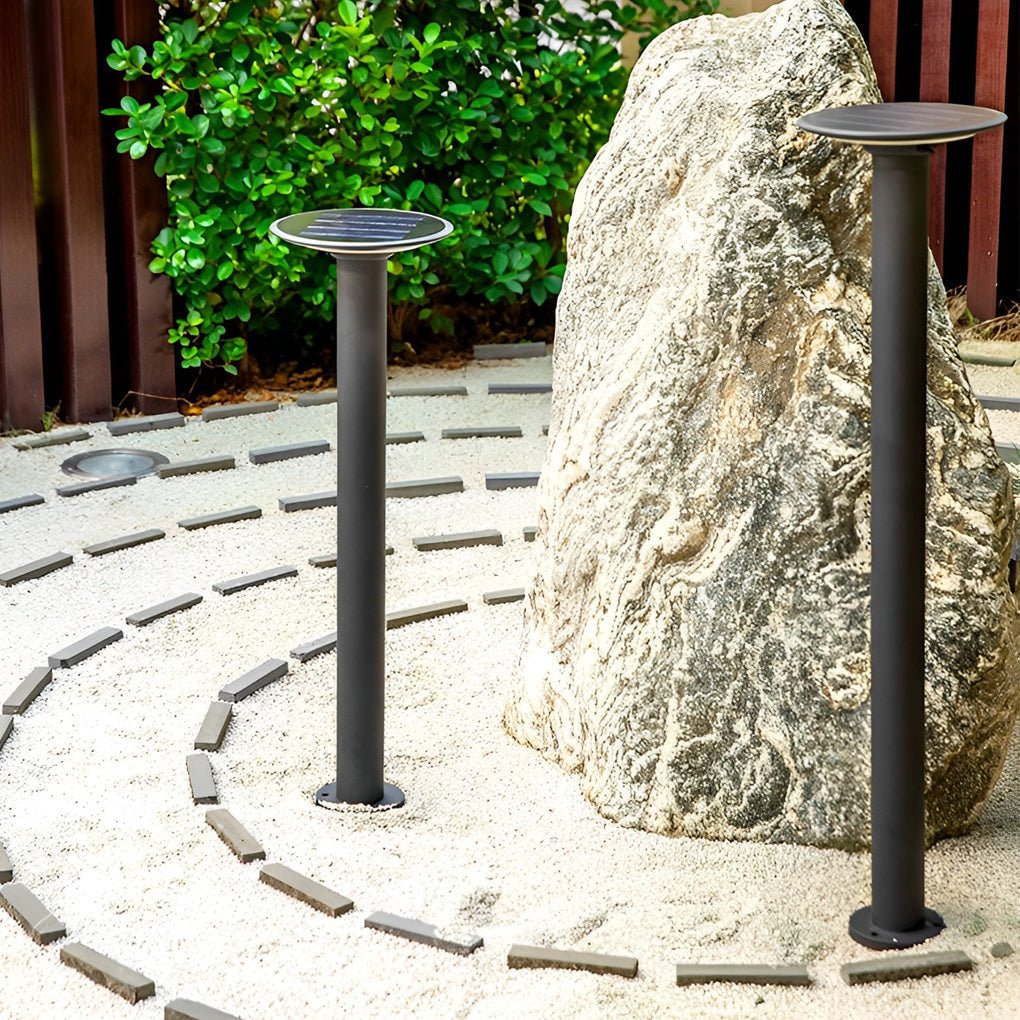 Modern Round Outdoor Solar Pathway Light Waterproof LED Lawn Lamp for Garden Decor