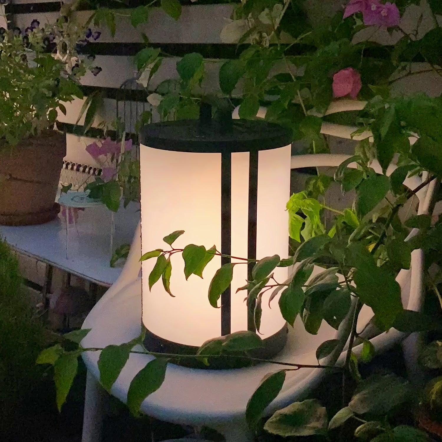 Modern Round Pillar Acrylic Lantern Outdoor Landscape Light for Garden and Pathway