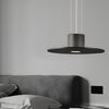 Modern Round Plate LED Pendant Light Minimalist Hanging Lamp for Kitchen Island
