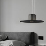 Modern Round Plate LED Pendant Light Minimalist Hanging Lamp for Kitchen Island