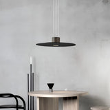 Modern Round Plate LED Pendant Light Minimalist Hanging Lamp for Kitchen Island