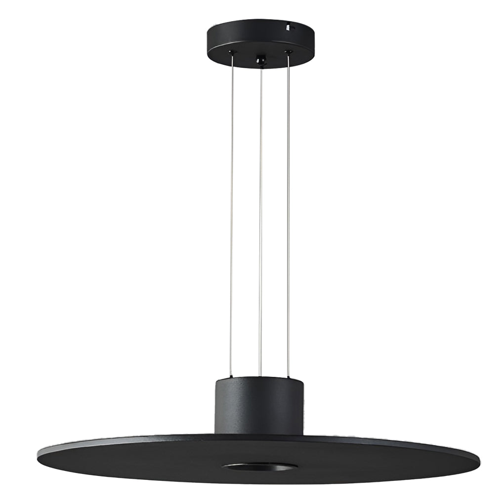 Modern Round Plate LED Pendant Light Minimalist Hanging Lamp for Kitchen Island