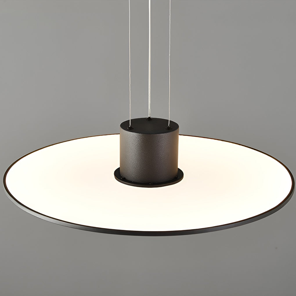 Modern Round Plate LED Pendant Light Minimalist Hanging Lamp for Kitchen Island