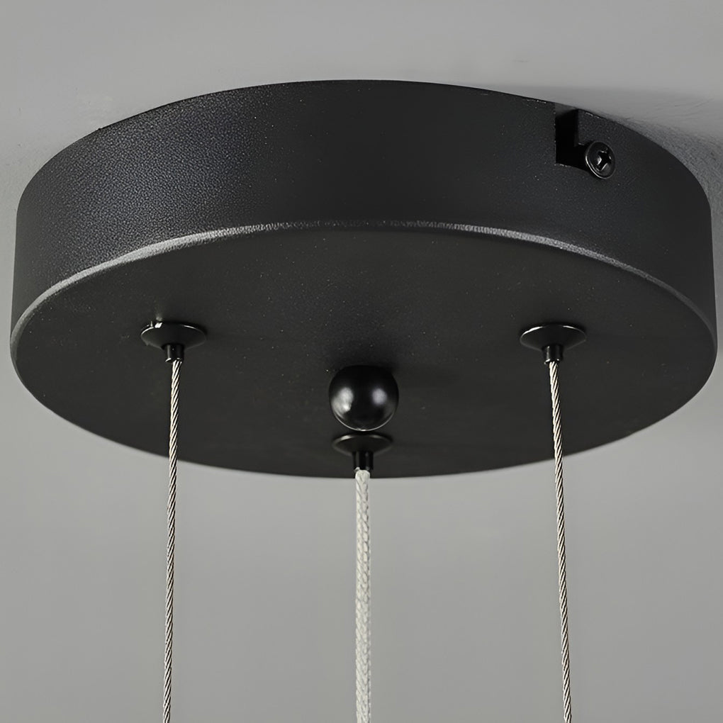Modern Round Plate LED Pendant Light Minimalist Hanging Lamp for Kitchen Island