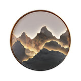 Modern Round Rock Slab Wall Sconce with Mountain Scenery Painting LED Lighting