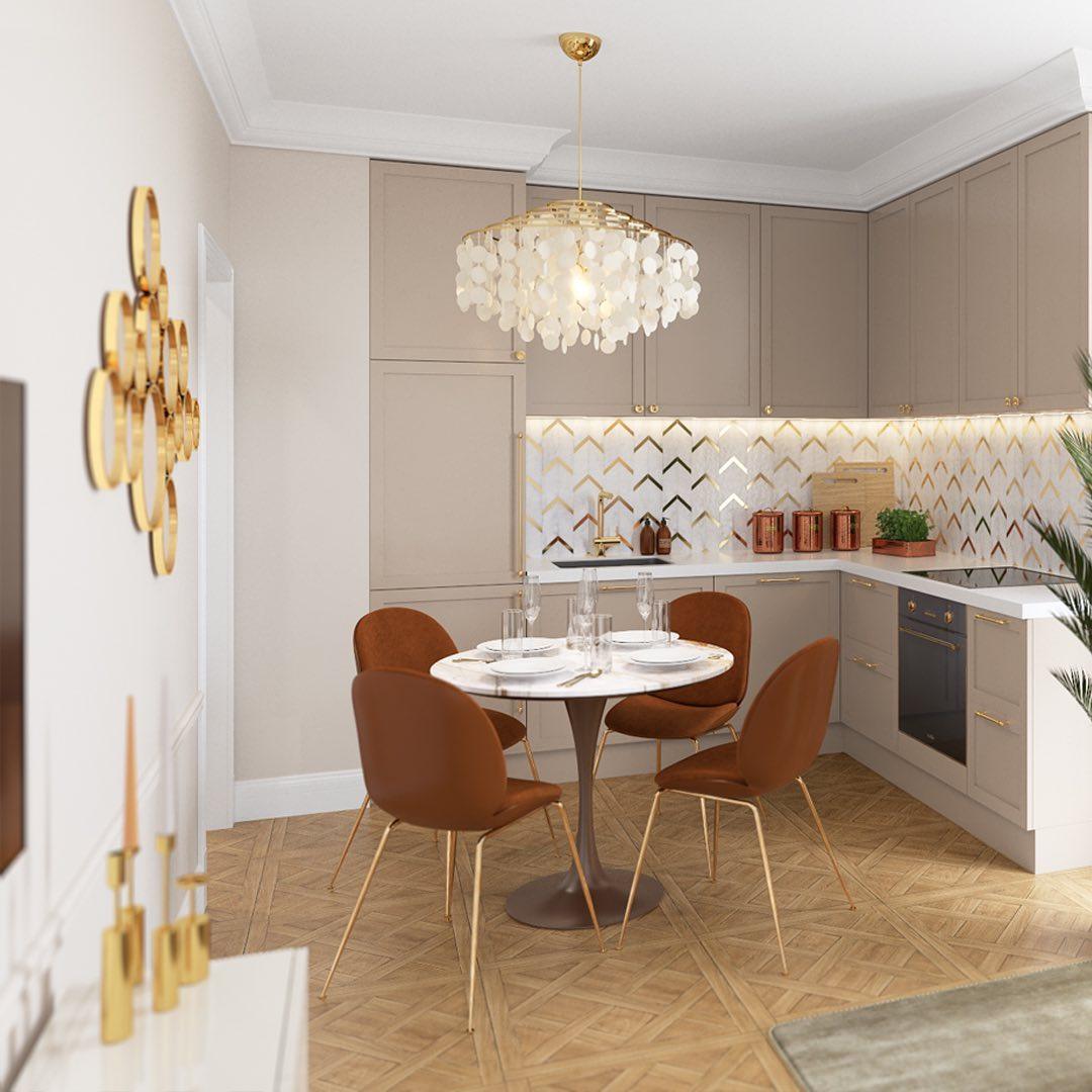 Modern Round Shell Pendant Light Coastal Chandelier for Living Room and Bedroom