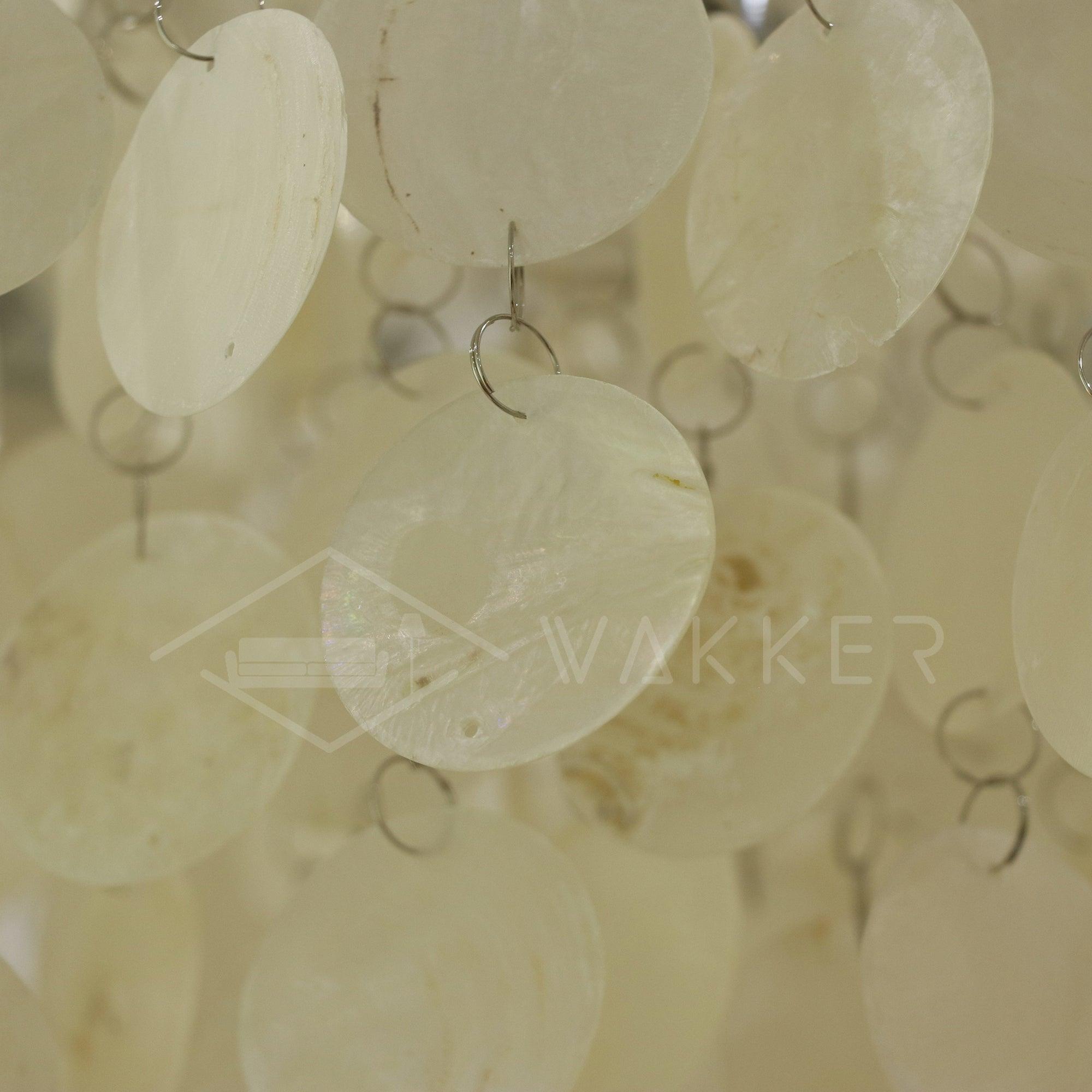 Modern Round Shell Pendant Light Coastal Chandelier for Living Room and Bedroom