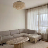 Modern Round Shell Pendant Light Coastal Chandelier for Living Room and Bedroom
