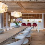Modern Round Shell Pendant Light Coastal Chandelier for Living Room and Bedroom