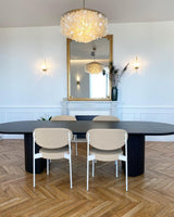 Modern Round Shell Pendant Light Coastal Chandelier for Living Room and Bedroom