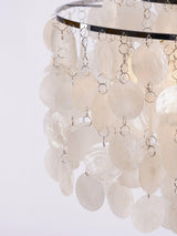 Modern Round Shell Pendant Light Coastal Chandelier for Living Room and Bedroom