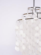 Modern Round Shell Pendant Light Coastal Chandelier for Living Room and Bedroom