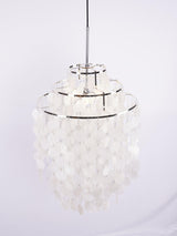 Modern Round Shell Pendant Light Coastal Chandelier for Living Room and Bedroom