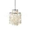 Modern Round Shell Pendant Light Coastal Chandelier for Living Room and Bedroom