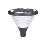 Modern Round Solar LED Outdoor Lamp Post Black Finish Dusk to Dawn Sensor Lighting