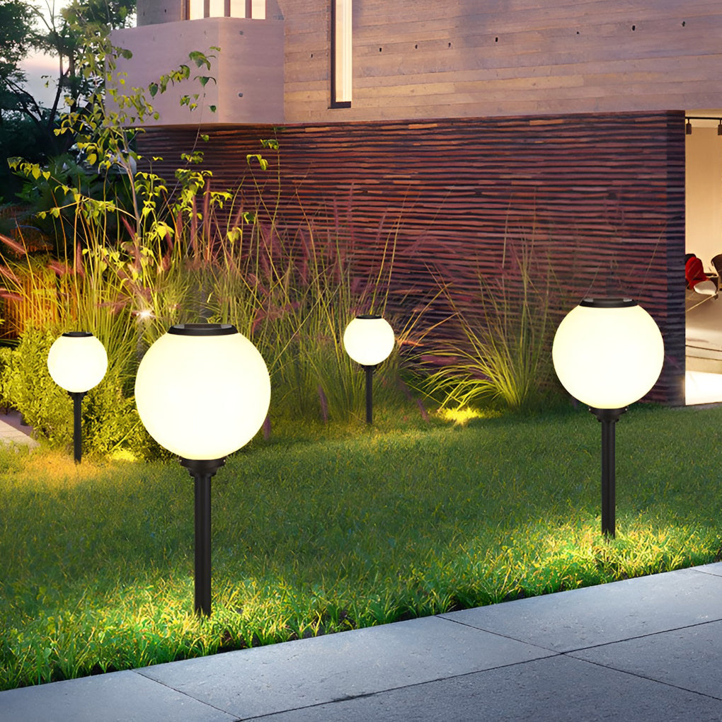 Modern Round Solar LED Pathway Lights Waterproof Outdoor Garden Stake Lighting with 3 Step Dimming
