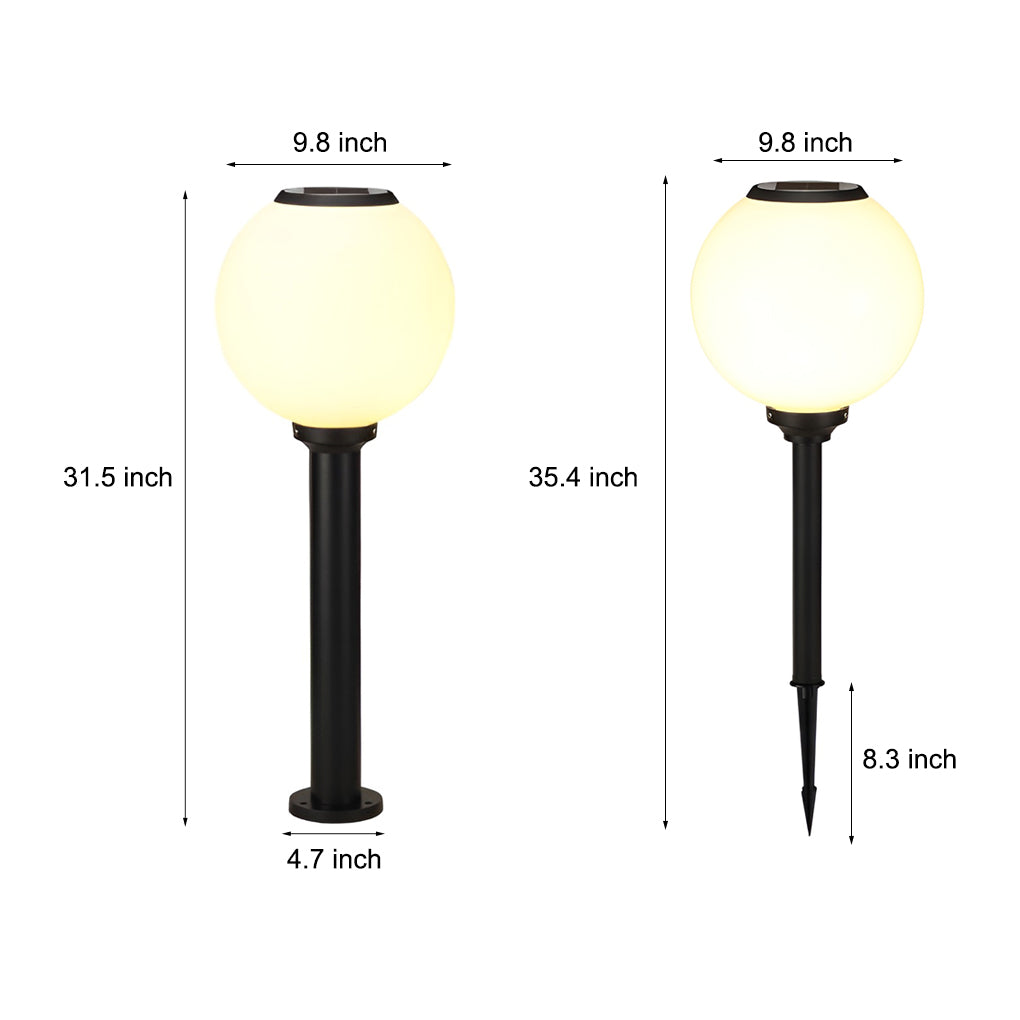 Modern Round Solar LED Pathway Lights Waterproof Outdoor Garden Stake Lighting with 3 Step Dimming