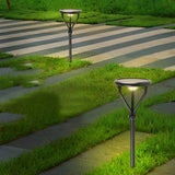 Modern Round Solar Powered Outdoor Pillar Light IP65 Waterproof LED Lamp Post for Garden Path