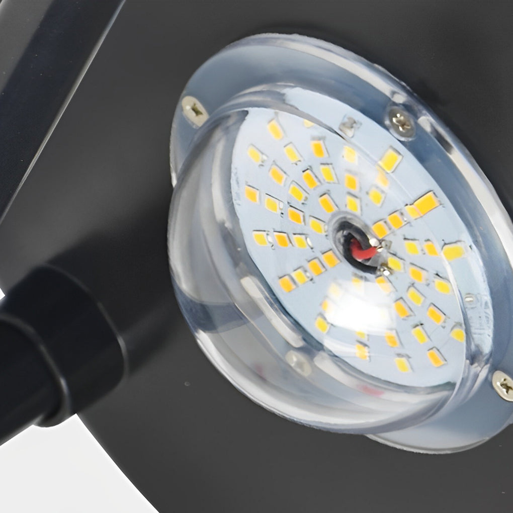Modern Round Solar Powered Outdoor Pillar Light IP65 Waterproof LED Lamp Post for Garden Path