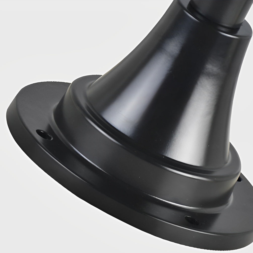 Modern Round Solar Powered Outdoor Pillar Light IP65 Waterproof LED Lamp Post for Garden Path