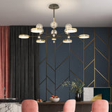 Modern Round Star Ball Glass Ceiling Light with 3 Step Dimming for Bedroom and Living Room