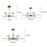 Modern Round Star Ball Glass Ceiling Light with 3 Step Dimming for Bedroom and Living Room