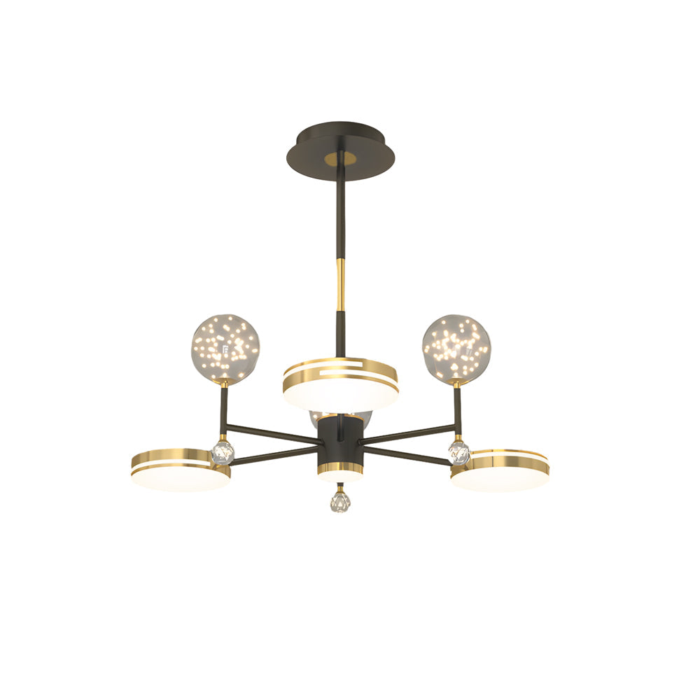 Modern Round Star Ball Glass Ceiling Light with 3 Step Dimming for Bedroom and Living Room
