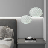 Modern Round White Fish Scale LED Pendant Light with Three Step Dimming Nordic Hanging Lamp