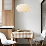 Modern Round White Fish Scale LED Pendant Light with Three Step Dimming Nordic Hanging Lamp