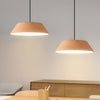 Modern Round Wood Grain LED Pendant Light Japanese Style 15 Inch Nordic Hanging Lamp