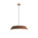 Modern Round Wood Grain LED Pendant Light Japanese Style 15 Inch Nordic Hanging Lamp