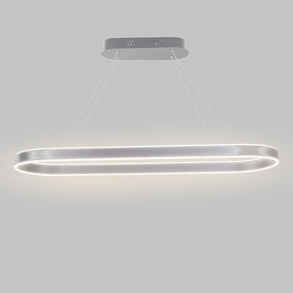 Modern Rounded Rectangle LED Pendant Light Dimmable Chandelier for Dining Room and Living Room