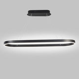 Modern Rounded Rectangle LED Pendant Light Dimmable Chandelier for Dining Room and Living Room